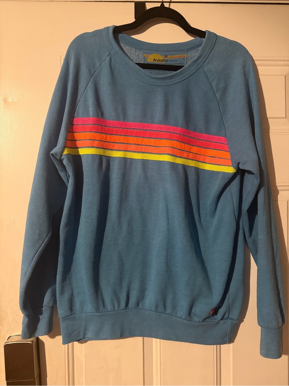 Aviator Nation 5-Stripe Crewneck Sweatshirt